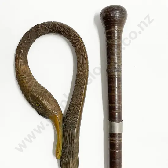 C19th All Leather Bound Walking Cane