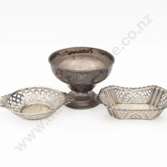 S/S Sugar Bowl & Two Bon Bon Bowls