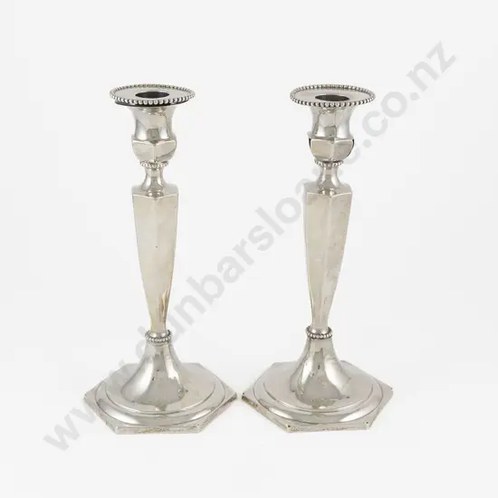 Pair Of Edw VII S/S Table Candlesticks