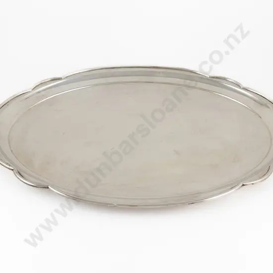 QEII S/S Oval Two Handled Banquet Tray By Garrard & Co Ltd