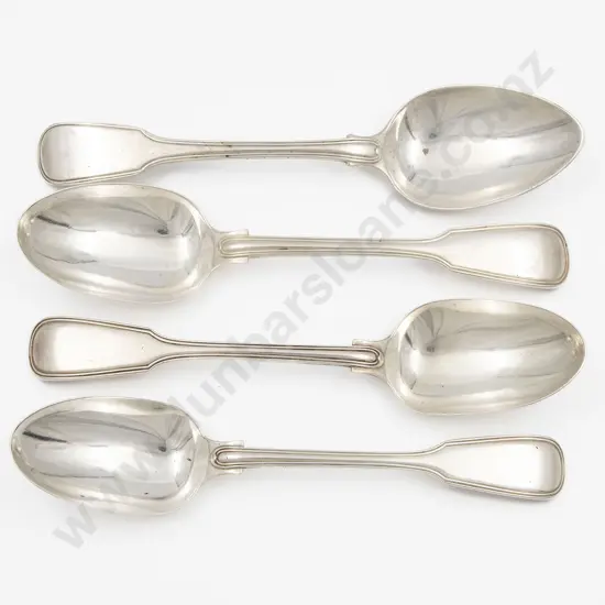 Composed Set Of Four Geo III & Vict S/S Tablespoons