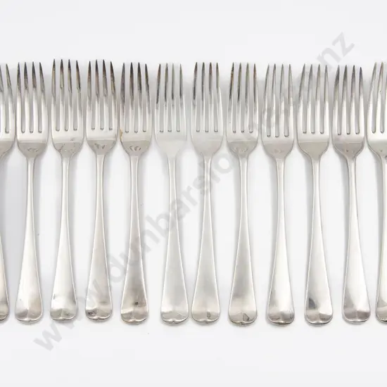 Set Of Twelve Geo III S/S Table Forks