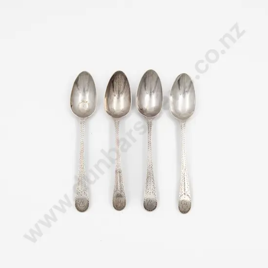 Set Of Four Geo III S/S Coffee Spoons