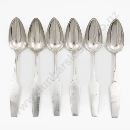 Six C19th European (German?) Silver Tablespoons