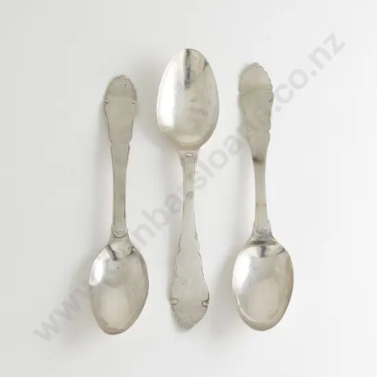 Three C19th German Silver Tablespoons