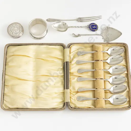 Cased Set Of Six S/S Geo V Coffee Spoons