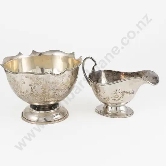Geo V S/S Gravy Boat & Sugar Bowl