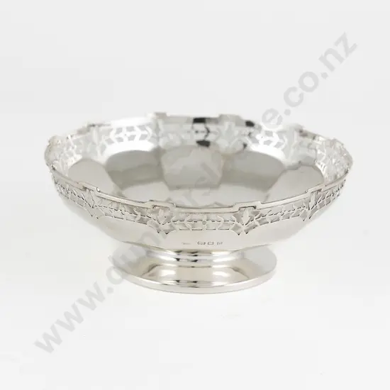 Geo V S/S Footed Circular Bon Bon Dish