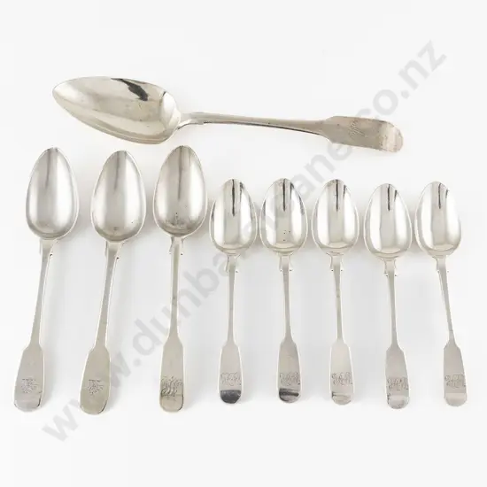 Nine Various S/S Fiddle Pattern Spoons