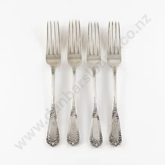Set Of Four Edw VII S/S Dessert Forks