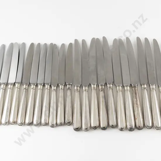 Set Of Twelve QEII S/S Handled Table Knives & Twelve Matching Butter/Dessert Knives