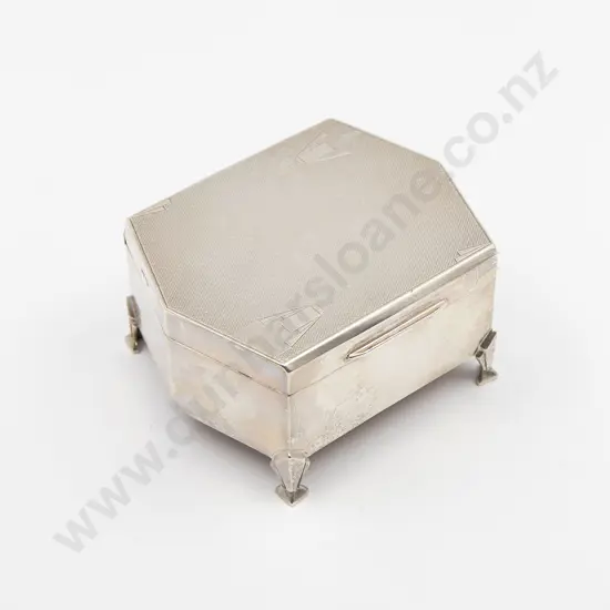 Geo V Art Deco S/S Cigarette Box By Walker & Hall