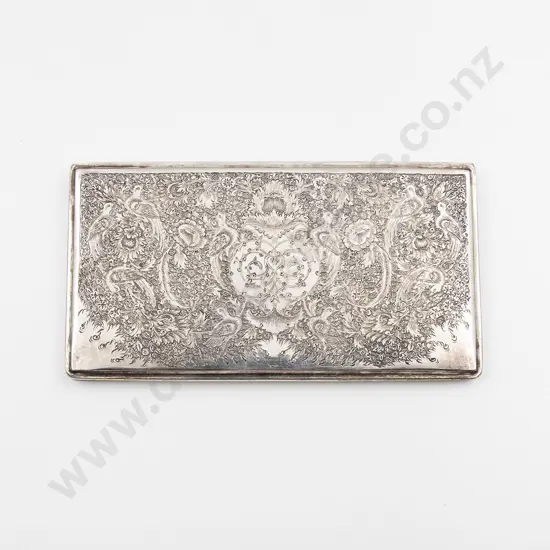 Eastern Heavy Silver Gilt Cigarette Case