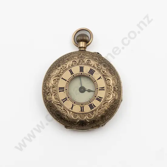 12ct Half Hunter Lever Wind Small Pocket Watch