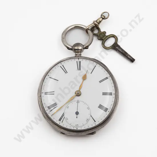S/S Open Face Key Wind Pocket Watch