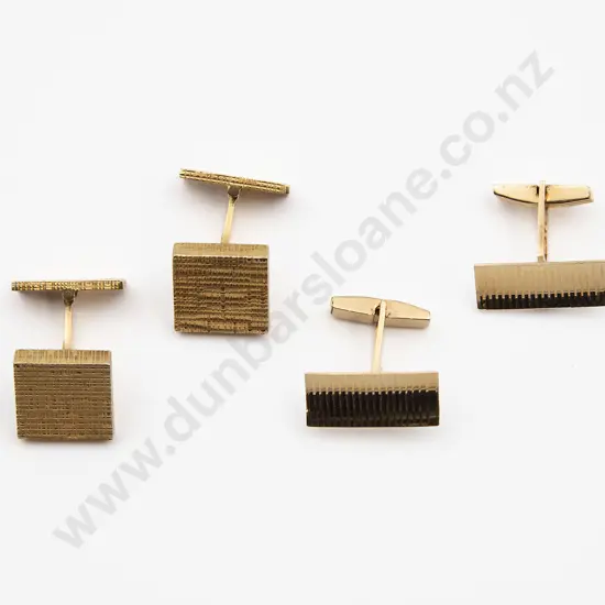 Two Pair Mid C20th Pair French 18ct Cuff Links