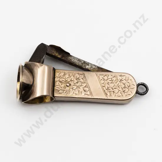 9ct Gold Cigar Cutter Albert Chain Fob