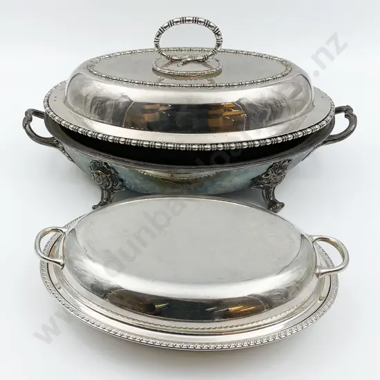 Two S/P Tureens One with Early Carlton Ware Ceramic Liner & Chafing Dish