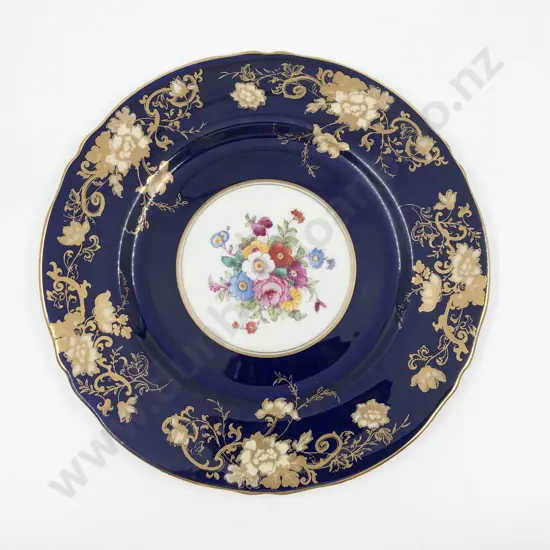 Crown Staffordshire Plate with Flowers and Gilt Decoration