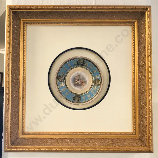 Gilt Framed Austrian Porcelain Plate Depicting Juno