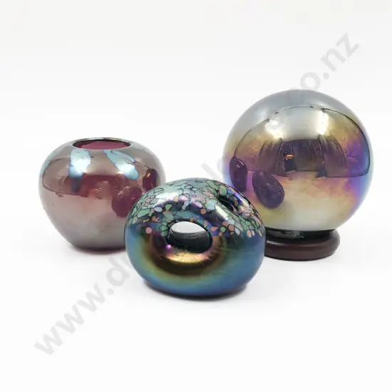 Joan O'Leary Posy Vase & Paperweight together with Glass Orb