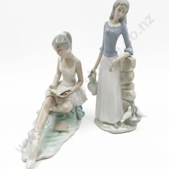Tenora Ballerina Figurine and LLadro Style Figure of Girl with Jug (2)