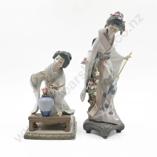 Two Lladro Figurines of Geishas (both with faults)