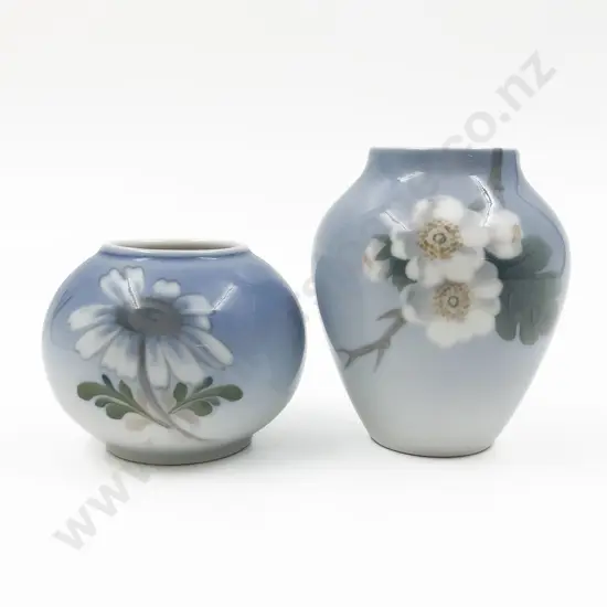 B&G Ovoid Vase and Royal Copenhagen Squat Bud Vase