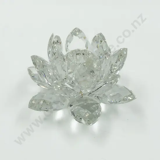Swarovski Crystal Lotus Flower Form Candleholder