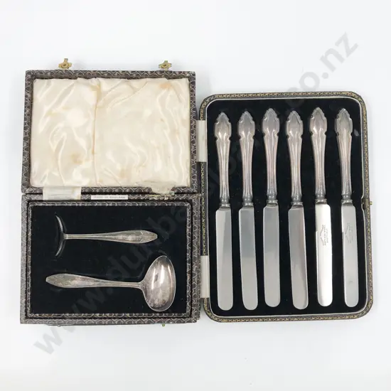 Boxed Set of 6 Small Knives with S/S Handles and Boxed S/P Baby Feeding Set