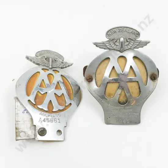 Two NZ Vintage AA Car Badges