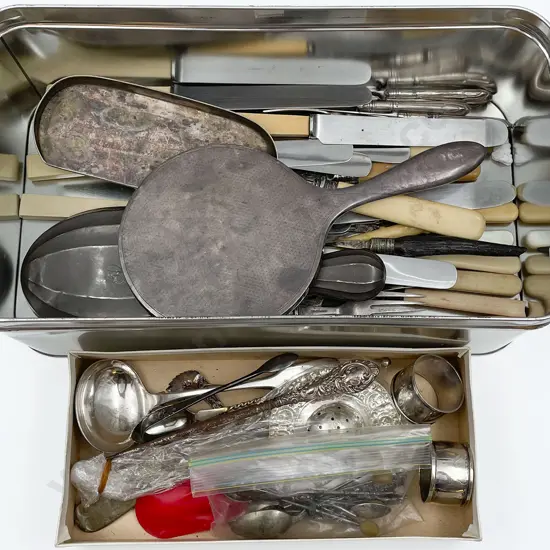 Quantity of Assorted Cutlery Etc. Incl. Two S/S Hand Mirrors