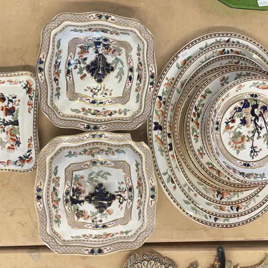 Solian Ware "Indian Tree" Pattern Part Dinner Service (Faults)