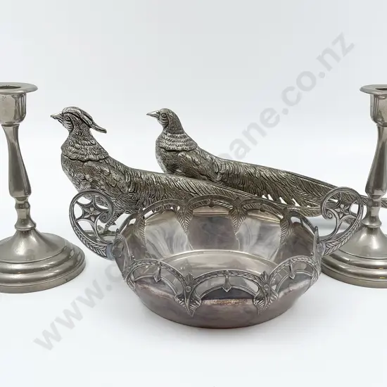 WMF Bowl Together With Candlesticks Etc.