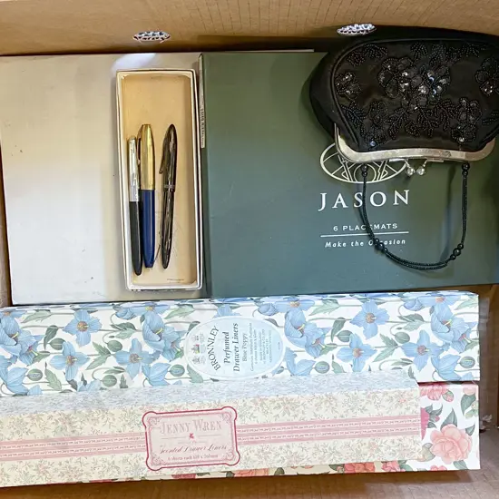 Box of Assorted Incl. Drawer Liners and Placemats Etc.