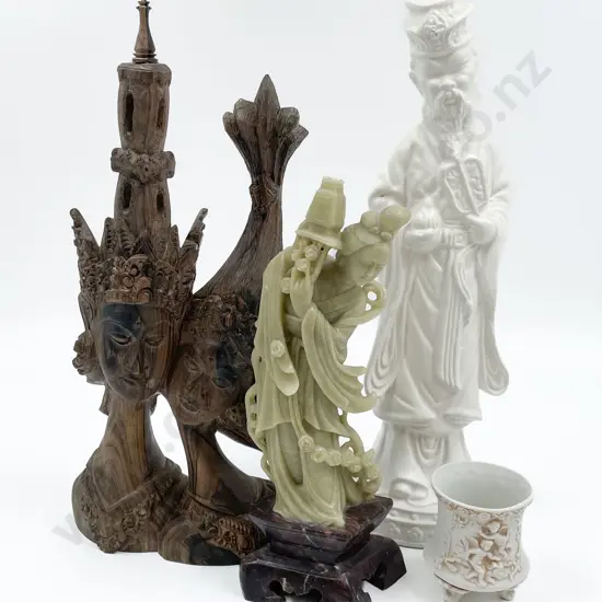 Three Asian Figures Etc.