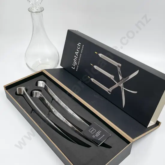 LightArch Boxed Candle Holder Together With Boxed Decanter