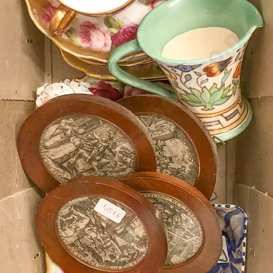 Box of Assorted Fancy China Incl. Royal Albert Etc.