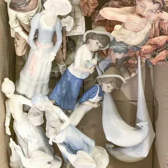 Box of Assorted China Figures