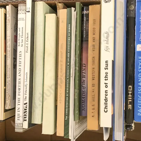 Large Box of Assorted Mostly Pacific-Related Books Incl. History and Geography