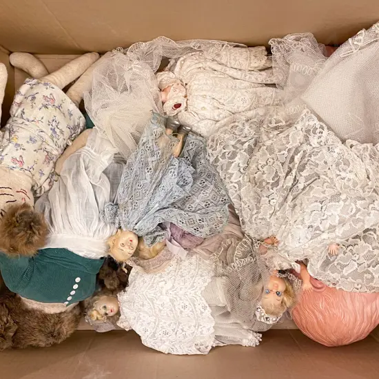 Box of Assorted Vintage Dolls