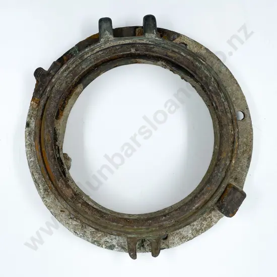 Two Vintage Metal Portholes