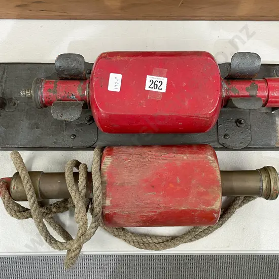 Two Vintage Lifebuoy Lights Incl. From Wellington Harbour Board Dredge 'Kerimoana'