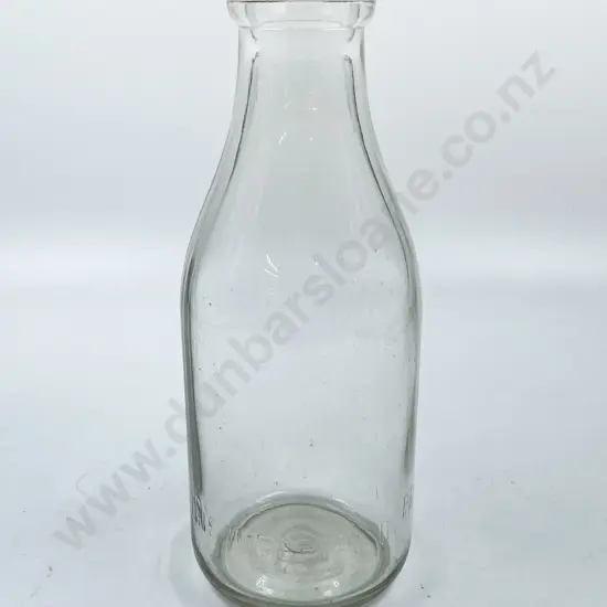 One Quart Vintage Glass Milk Bottle