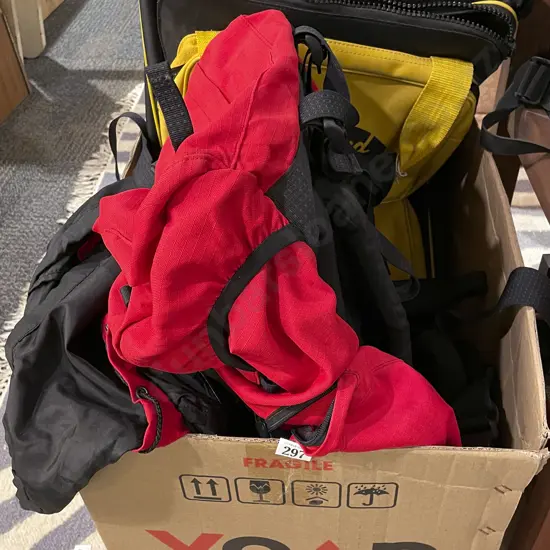 Box of Assorted Travel and Tramping Bags