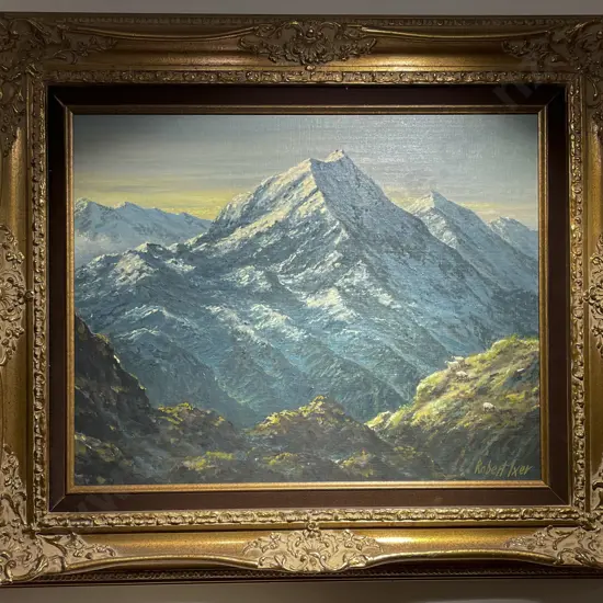 Robert Ixer - Majestic Mount Cook - Oil on Board