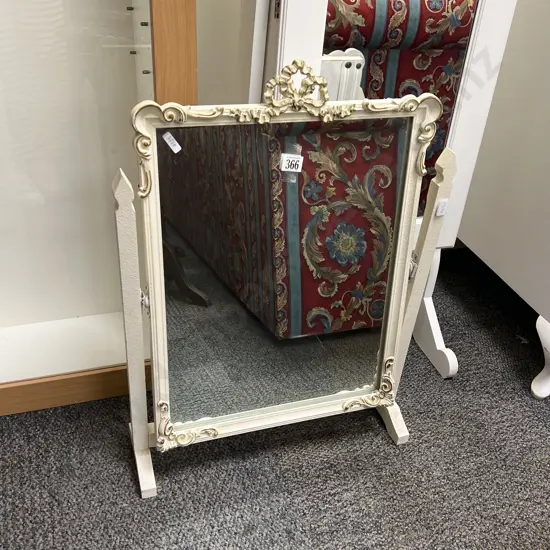 White Painted Toilet Swing Mirror