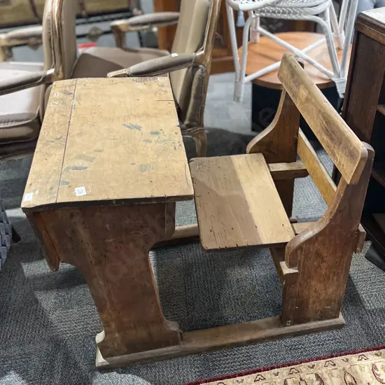 Vintage Children's School Desk and Chair