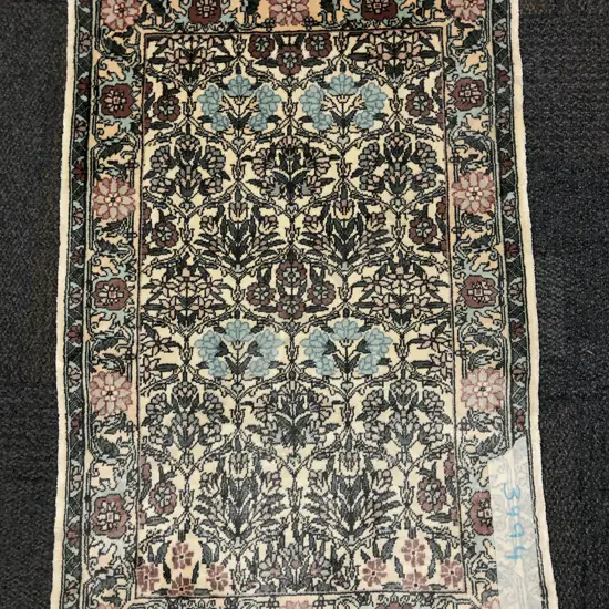 Chinese Silk on Cotton Floral Rug