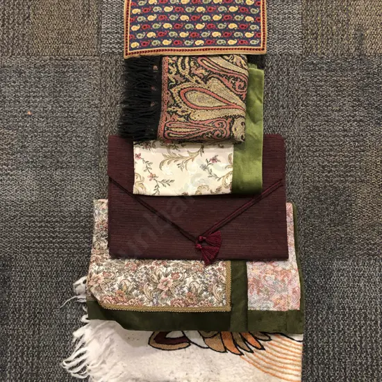 Various Brocade and Paisley Textiles